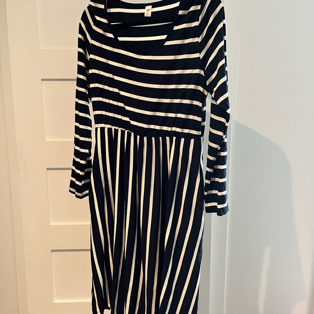 Shirley Navy and White Striped Top